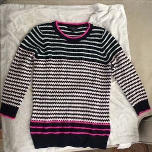 J.Crew sweater size medium pink navy stripe